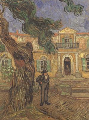 Vincent Van Gogh Pine Trees with Figure in the Garden of Saint-Paul Hospital (nn04) china oil painting image